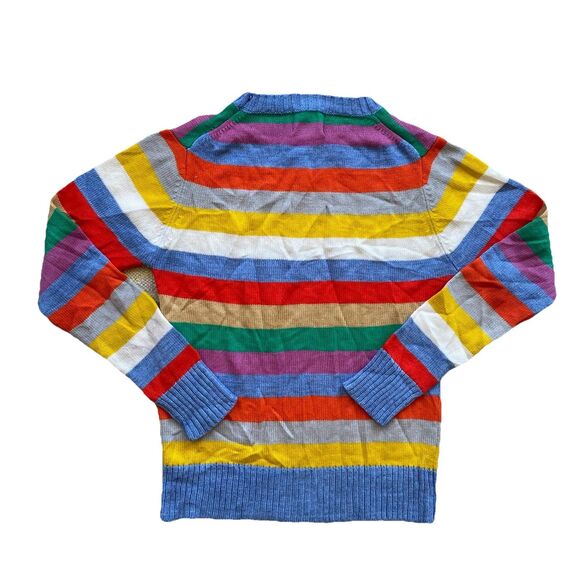 Vintage 70s Wrangler Striped Sweater Small Rainbow Acrylic Hippie Long Sleeve - Picture 3 of 7
